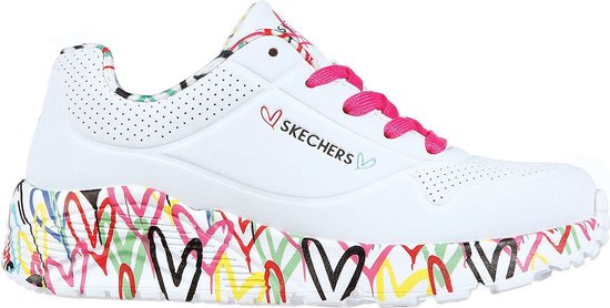 "Skechers Uno Lite Meisjes Sneakers - Wit;Multicolour - Maat 33"