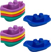 Jouets de bain Let's Play - 10x - bateaux - plastique - 10 x 3,5 cm