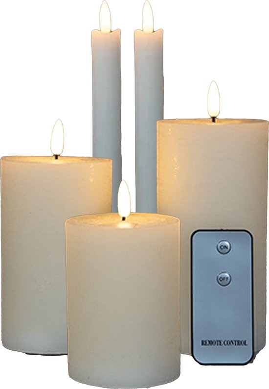 Luminara Bougie LED Classique Sans Flamme, Blanche, 5,1 X 20