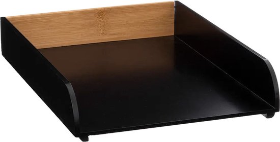 Relaxdays brievenbak, set van 2, metaal, documentenbak, HxBxD: 5,5 x 26 x 31,5 cm, bureau organizer, postbakje, roségoud