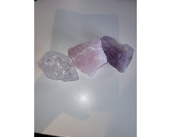 Gouden Driehoek Edelsteen - Amethist - Bergkristal rozekwarts