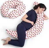 Zwangerschapskussen, om op de zij te slapen, zijslaapkussen, overtrek 100% katoen, multifunctioneel