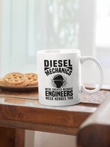 Rick & Rich Mok - Mok Diesel Mechanics - Mok Engineer - Mok met opdruk - Grappige Mok - Witte koffie mok bedrukt - Witte thee mok - Mug quote - Mok met quote - Cadeau voor man - Cadeau voor vrouw