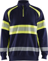 Blaklader 3553-1158 High vis Sweater - Marine/High Vis Geel - XS