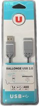 Magasins-u - Câble d'extension USB 2.0 - 1,8 mètre