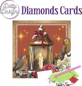 Set van 4 Diamond painting kerstkaarten Dotty Design (set 8)