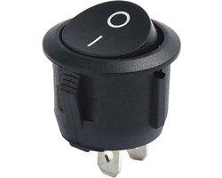 KCD1-105 Mini wipschakelaar Rond ⌀22mm On/Off - 3A/250V AC - Zwart