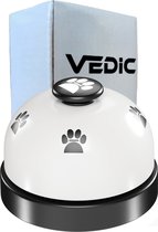 VEDIC® - Hondenbel Wit/Zwart - Intelligentie training - Hondentraining - RVS
