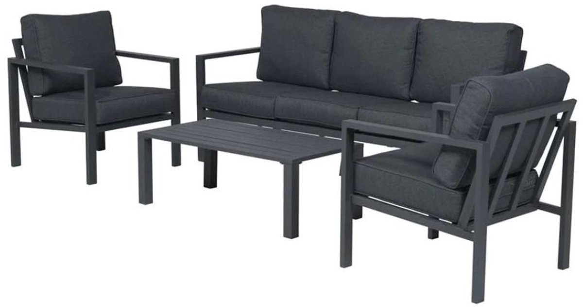 Bol.com Garden Impressions Durban loungeset - 4-delig - Zwart aanbieding
