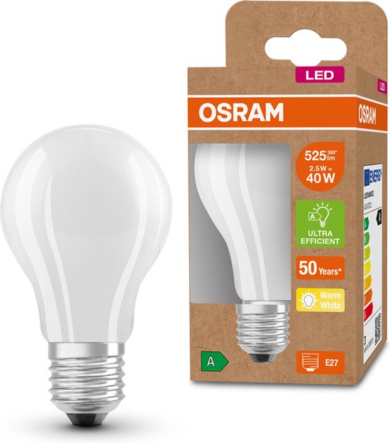 Osram LED lamp - Classic A 40 - filament - mat - E27 - 2,2W - energielabel A