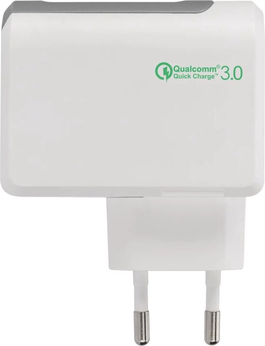 Xqisit Qualcomm 3.0 quickcharge reis lader stekker USB - Wit