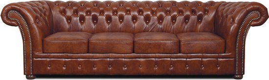 Chesterfield Bank Winfield Basic Leer | 4-zits | Cloudy Oud Bruin | 2 tot 4 weken levertijd