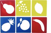 Akyol - Teken sjablonen voor uw kind – Tekenen -teken sjablonen fruit -teken sjabloon voor kinderen -stencil tekenen fruit – Sinterklaas cadeau – Stencils – Peer – Aardbei – Kiwi – Ananas – Appel – Banaan – 6 stuks