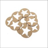 Carte de Noël - ronde 55 mm - avec étoile dorée - 50 pièces