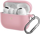 Lunso - Geschikt voor AirPods Pro 2 - Softcase hoes - Lichtroze