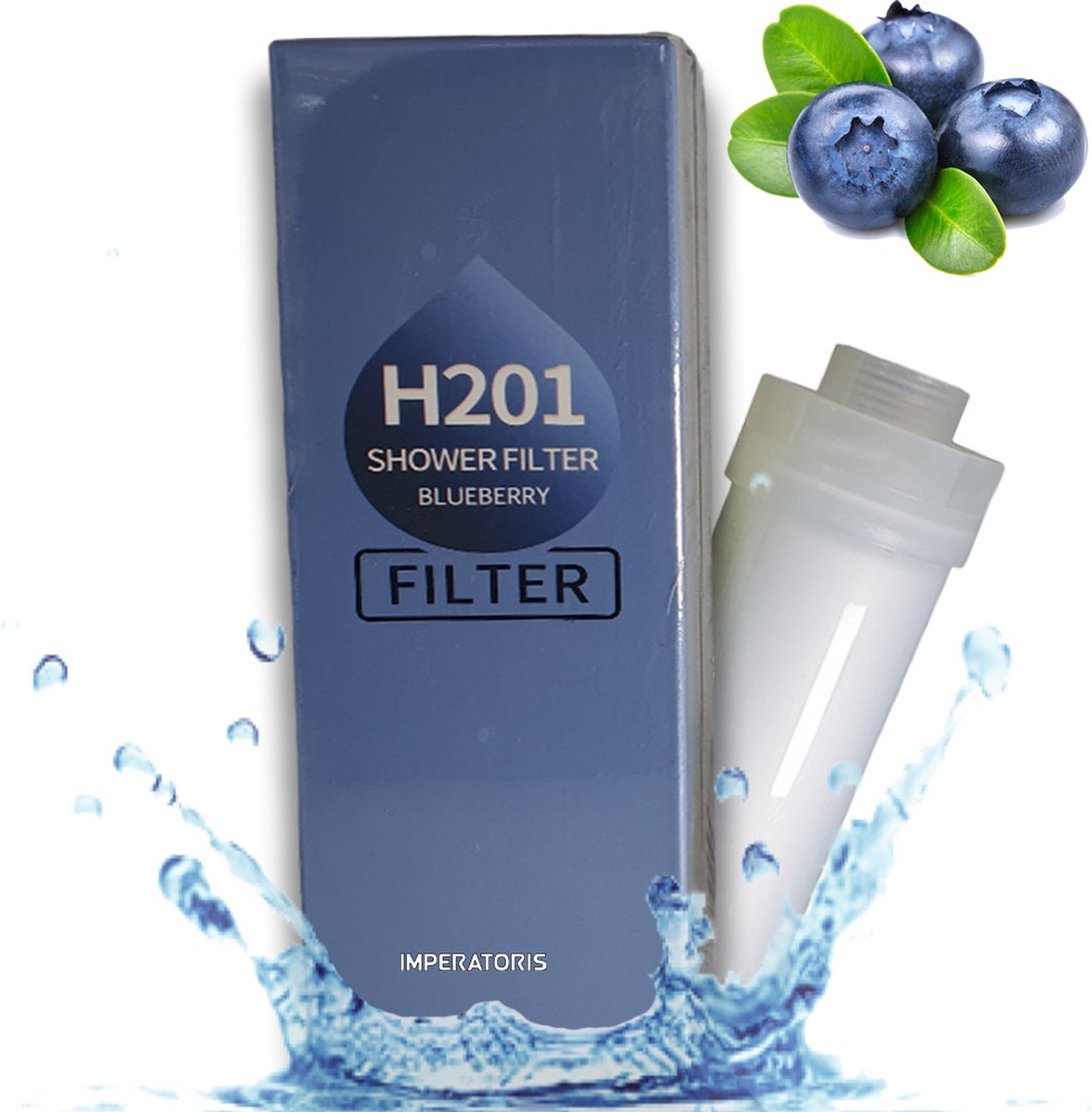 Imperatoris | Douchefilter- Waterfilter Voor Douchekop met Geur - Shower Filter - Kraanfilter - Spa Gevoel - Blueberry