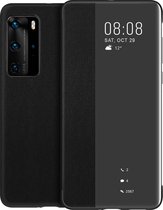 Huawei Smart View Flip Cover voor de Huawei P40 Pro - zwart
