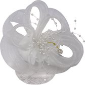 Jessidress® Haarclips Feestelijke Haarbloem met parels Dames Bruids Haar accessoires - Wit