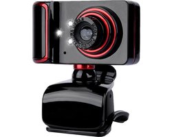 EC-C102 - Mini camera, USB webcam met microfoon voor PC, laptop - Webcamera HD 480p, zwart/rood