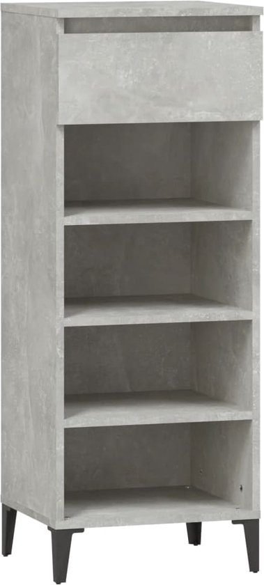 vidaXL-Schoenenkast-40x36x105-cm-bewerkt-hout-betongrijs