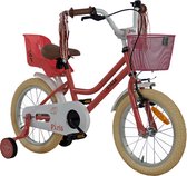 2Cycle Paris - Kinderfiets - 16 inch - Roze-Wit - met Poppenzitje - Meisjesfiets - 16 inch fiets