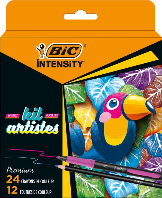 BIC Intensity Artist Set avec feutres haut de gamme et crayons de couleur -  paquet de