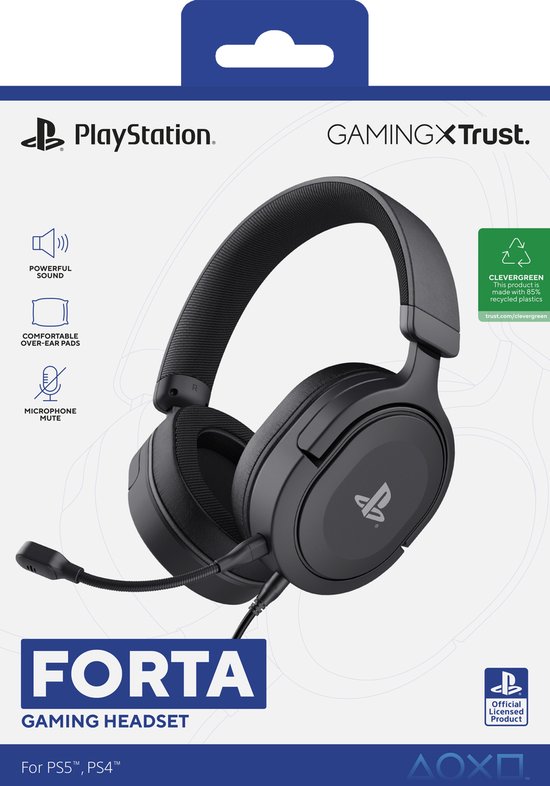 Trust GXT498 Forta - Casque de Gaming - Sous licence pour PS5 - Zwart