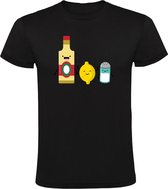 Tequila T-shirt Heren | drank | citroen | zout | shotje | fles | challenge | zuipen |
