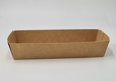 25x A18 kartonnen bakje - sandwich - 180x60x35mm - broodje - snackbakje - frietbak - disposable - duurzaam - milieuvriendelijk - verpakking - karton - serveerschaal