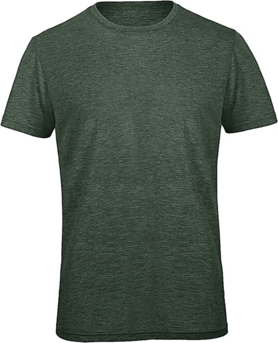 T-shirt met ronde hals 'Triblend men' B&C Collectie Heather Forest Green - L