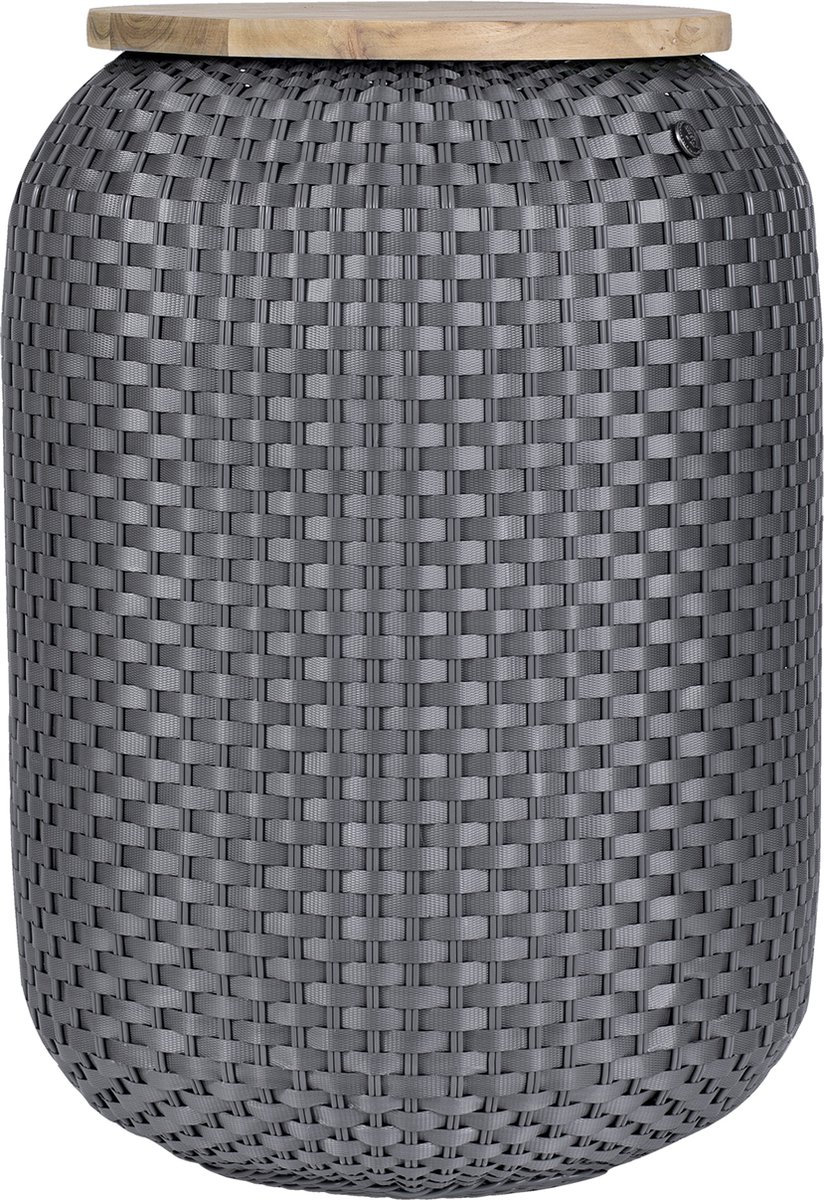 Handed By - Bijzettafel met opbergruimte - Rond - Praktisch - Sidetable - Opberger - Handed By Halo High - donkergrijs - dark grey