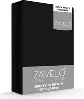 Zavelo® Jersey Hoeslaken Zwart - Lits-jumeaux (180x200 cm) - Hoogwaardige Kwaliteit - Rondom Elastisch - Perfecte Pasvorm