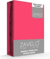 Zavelo® Jersey Hoeslaken Fuchsia - 1-persoons (80/90x200 cm) - Hoogwaardige Kwaliteit - Rondom Elastisch - Perfecte Pasvorm