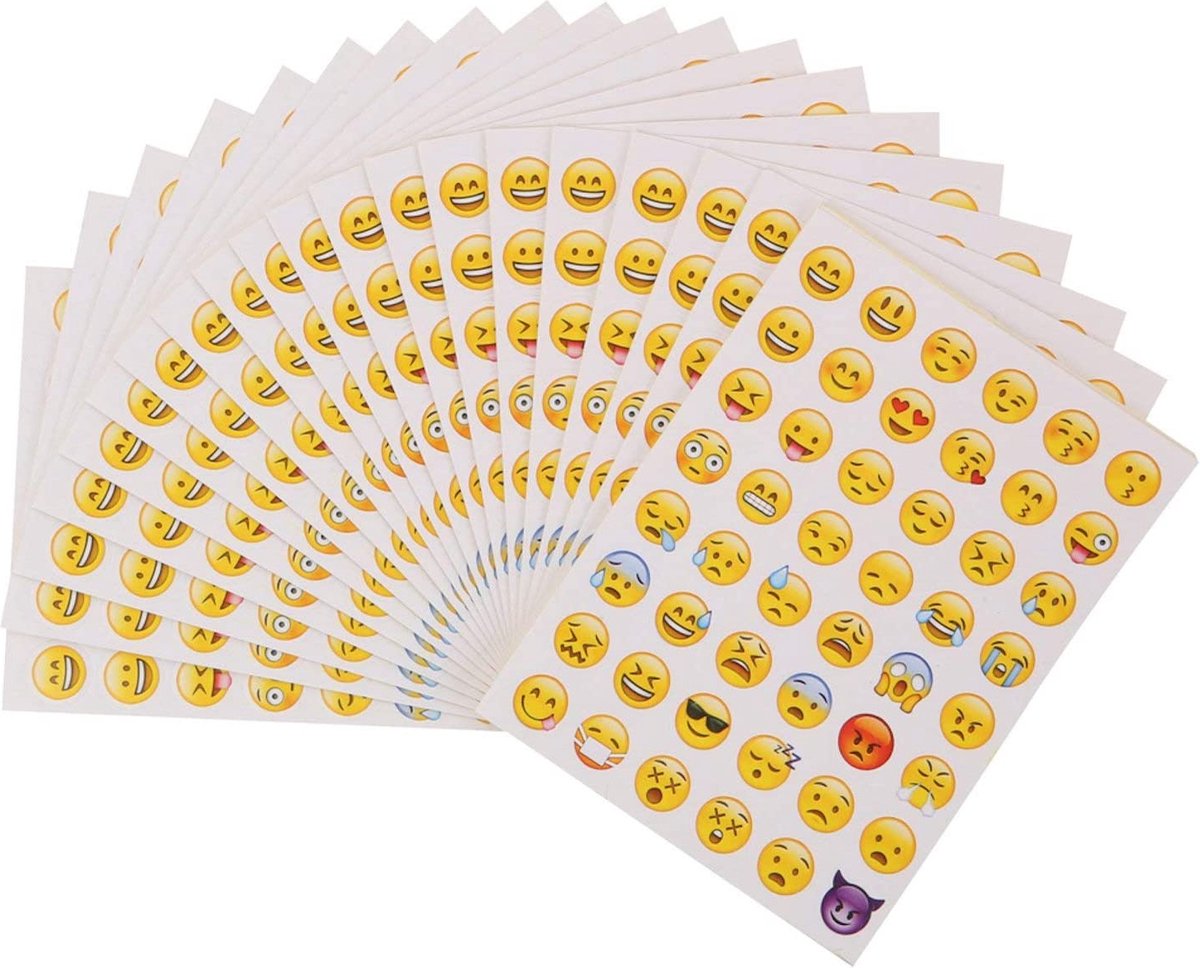 Fako Bijoux® - 500 Autocollants Sur Rouleau - 2.5cm - Emoji / Smiley Jaune  - Stickers