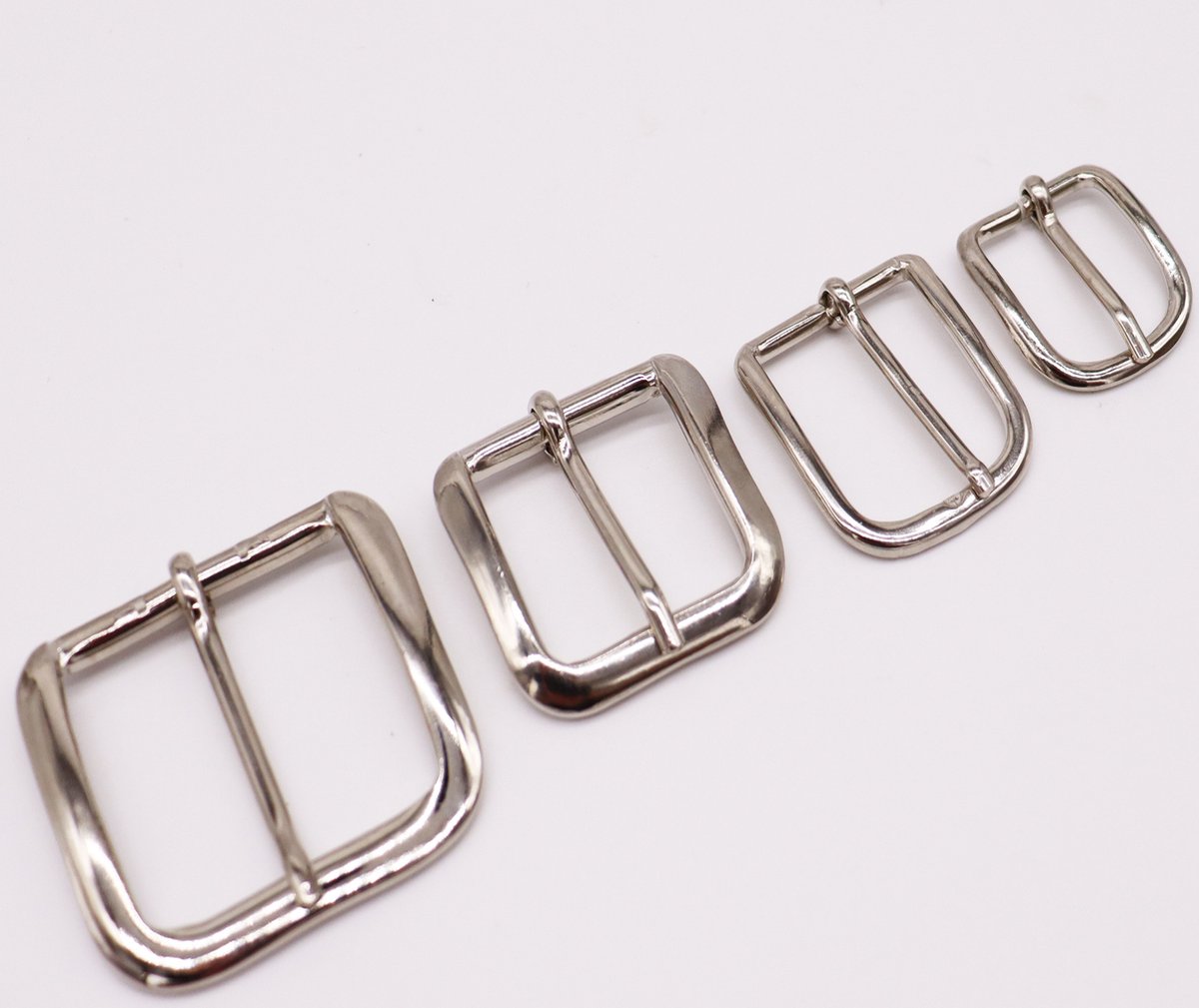 Ganzoo riemgesp van roestvrij staal, 3 stuks, zilver, Paracord 550 buckle met dubbele stegg, dornsluiting voor smalle riemen tot 12 mm, afmeting 32 x 24 mm