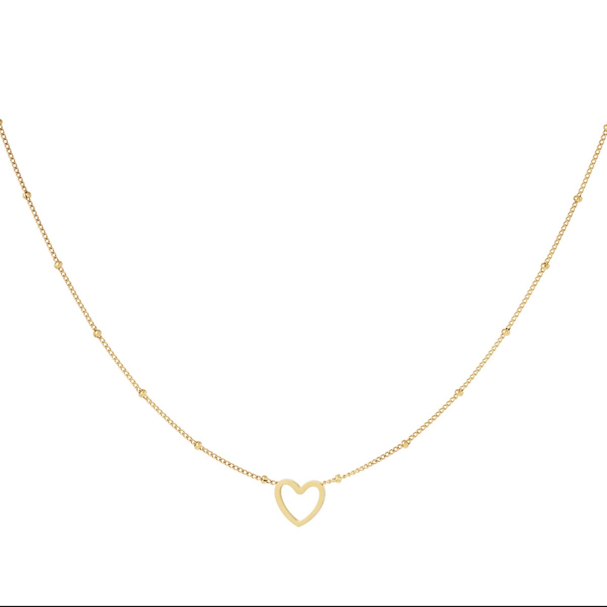 Hidzo ketting - Hartje - Stainless Steel - Goudkleurig