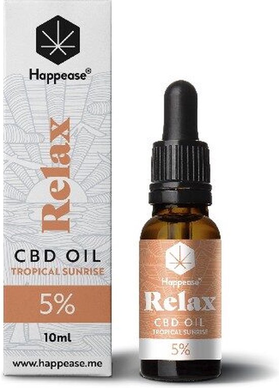 Happease® Relax 5% CBD Olie Tropical Sunrise (10ml)