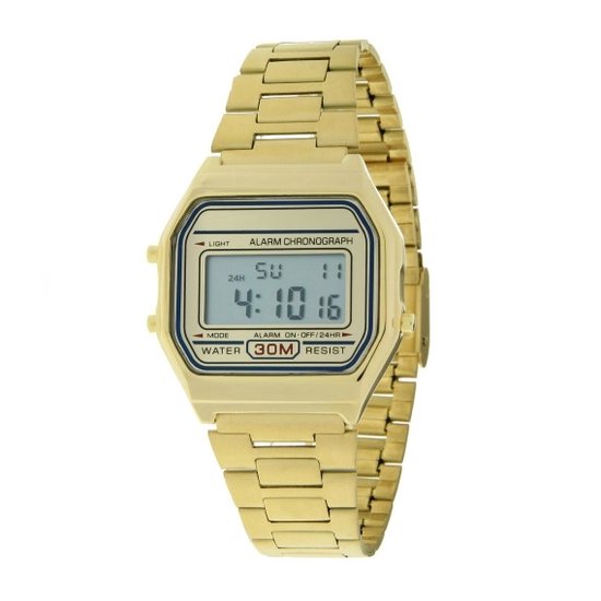 Horloge Old Skool Goud - Ernest - Inclusief Batterij - Volledig RVS - Dames