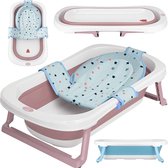 Beartop Opvouwbare babykuip met 50 liter volume | incl. badinzet baby | ergonomisch & compact | stabiel PP & TPE plastic | ruimtebesparend | roze