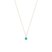 Goud Plated Zilver Ketting met Groene Onyx