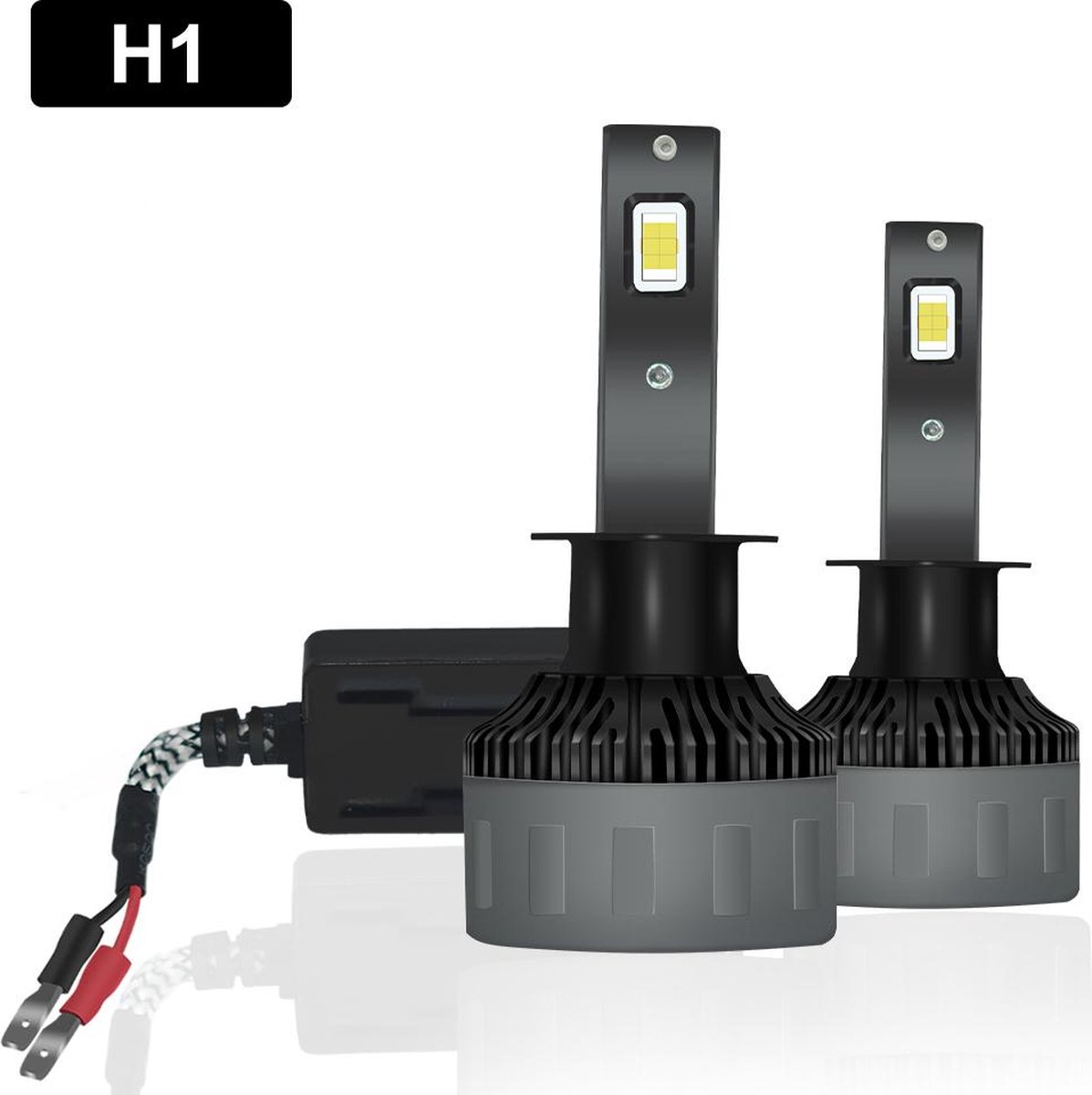 TLVX H1 Premium High Power LED lampen 31.200 Lumen 6000k Helder Wit licht (set 2 stuks) CANBUS EMC adapter, Extra Fel Wit licht, CSP LED CHIP 100 Watt Auto, Dimlicht - Grootlicht – Mistlicht -Koplampen - Autolamp - Autolampen - 12V - APK Lichtbeeld