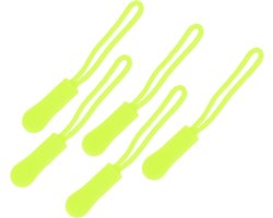 5 x Ritstrekker - Neon-Geel - Ritstouwtje - Ritshulp - Zipper Puller - Ritssluiting vervangen - Rits reparatie