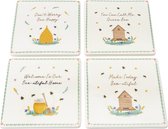 CGB GIFTWARE The Beekeeper set of 4 Bee Ceramic Coasters H:10cm W:10cm D:1cm
