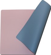 Wicotex - Placemats - Placemat Kunstleer Roze - Lichtblauw Moon - Dubbelzijdig 12 stuks