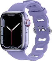 Siliconen Smartwatch bandje - Geschikt voor Apple Watch silicone chain band - lila - Strap-it Horlogeband / Polsband / Armband - Maat: 42 - 44 - 45 - 49mm