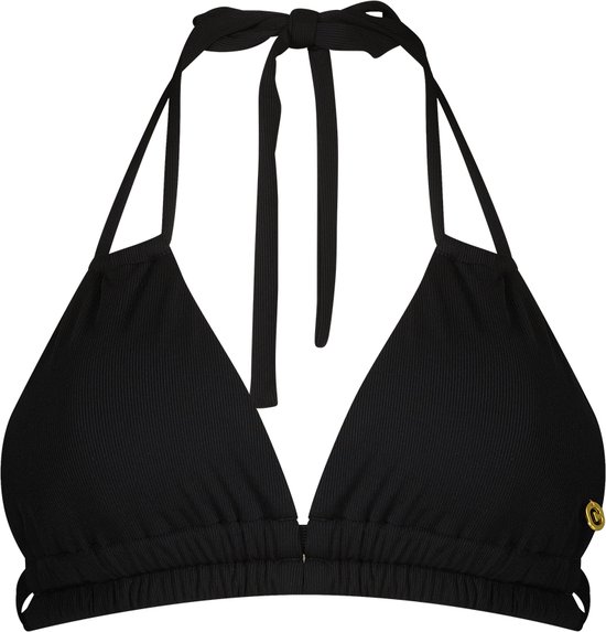 ten Cate Basics haut de bikini triangle coulissant côtes noires pour Femme | Taille 36