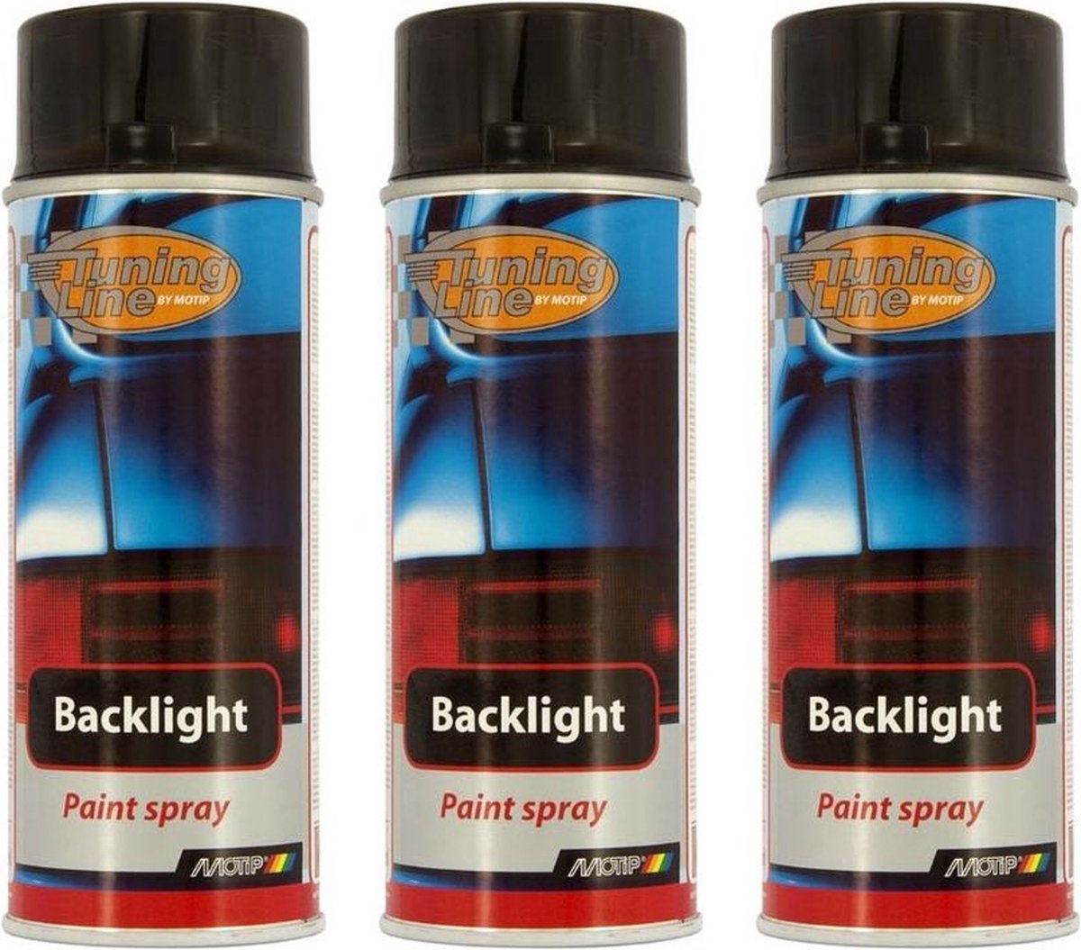 Voordeelverpakking: MoTip Backlight Transparant Spray Spuitbus Zwart 400ml - 3 stuks
