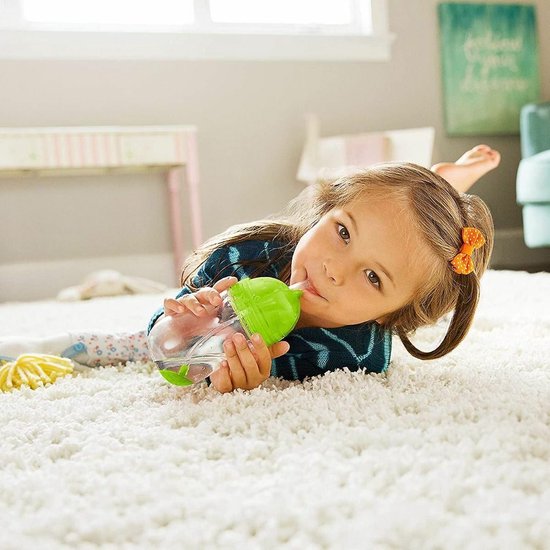 Munchkin Tip & Sip Antilek Rietjesbeker - Vaatwasserbestendig - Vanaf 12 maanden - 296ml - Groen - drinkbeker met rietje van Munchkin — afbeelding 3