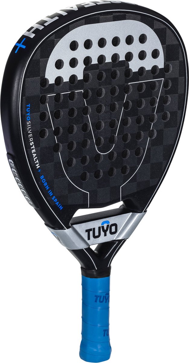 Padel Racket - TUYO - Silver Stealth+ - voor de aanvallende speler - druppelvorm