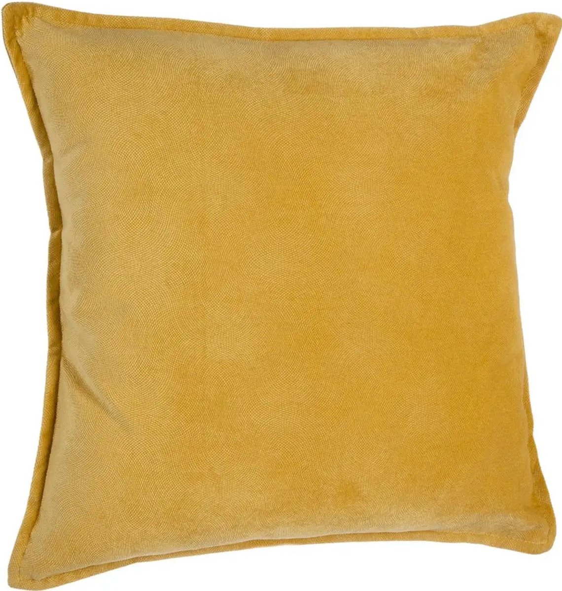 Atmosphera Bank/sierkussens huiskamer Sophia - 45 x 45 cm - okergeel - polyester - met rits